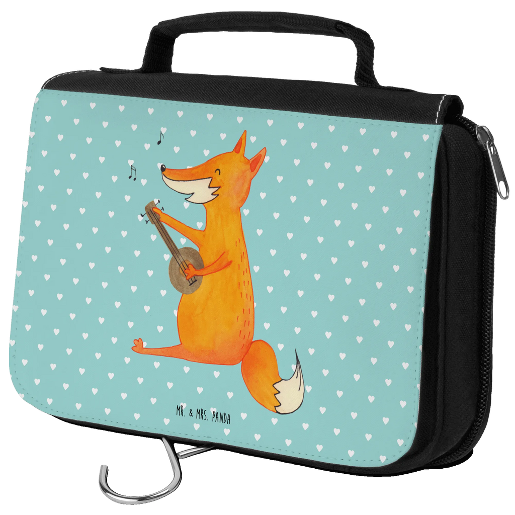 Kulturbeutel Fuchs Gitarre Kulturbeutel, Zum Aufhängen, Waschtasche, Kosmetiktasche, Damen, Herren, Aufbewahrungstasche, Schminktasche, Kosmetikbeutel, Organizer, Kulturtasche, Schminkutensil, Fuchs, Füchse, Geschenk Musiker, Musik Spruch, Musikerin, Sänger, Sängerin, Gitarre