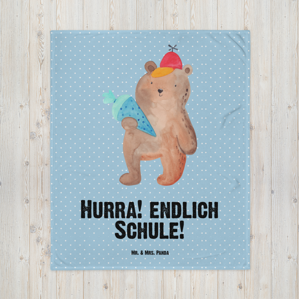 Babydecke Bär Schultüte Babydecke, Babygeschenk, Geschenk Geburt, Babyecke Kuscheldecke, Krabbeldecke, Bär, Teddy, Teddybär, Bär Motiv, Schultüte, Erster Schultag Geschenk, Einschulung Geschenk, Schule Geschenk, Grundschule, Schulanfang, Schulbeginn