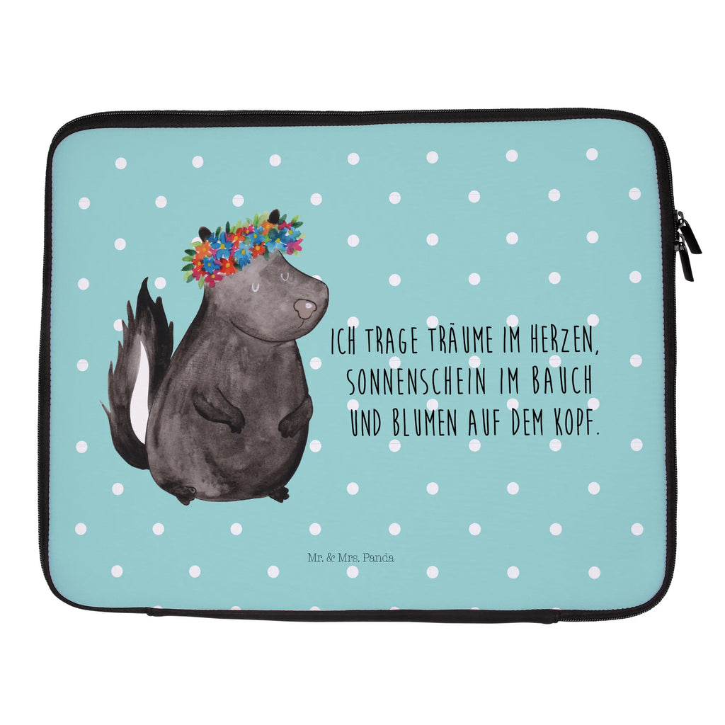 Notebook Tasche Stinktier Mädchen Notebook Tasche, Laptop, Computertasche, Tasche, Notebook-Tasche, Notebook-Reisehülle, Notebook Schutz, Stinktier, Skunk, Wildtier, Raubtier, Stinker, Stinki, Yoga, Namaste, Lebe, Liebe, Lache