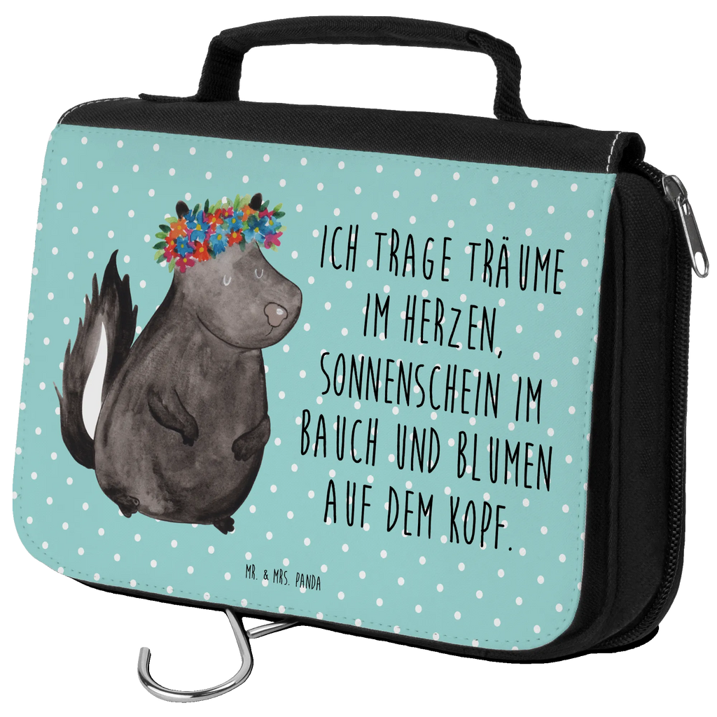 Kulturbeutel Stinktier Mädchen Kulturbeutel, Zum Aufhängen, Waschtasche, Kosmetiktasche, Damen, Herren, Aufbewahrungstasche, Schminktasche, Kosmetikbeutel, Organizer, Kulturtasche, Schminkutensil, Stinktier, Skunk, Wildtier, Raubtier, Stinker, Stinki, Yoga, Namaste, Lebe, Liebe, Lache