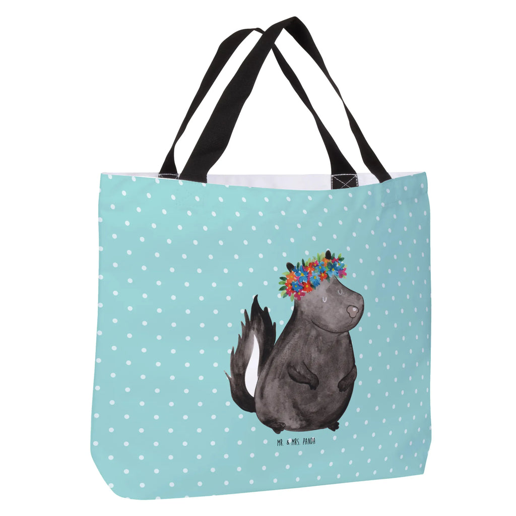 Shopper Stinktier Mädchen Beutel, Einkaufstasche, Tasche, Strandtasche, Einkaufsbeutel, Shopper, Schultasche, Freizeittasche, Tragebeutel, Schulbeutel, Alltagstasche, Stinktier, Skunk, Wildtier, Raubtier, Stinker, Stinki, Yoga, Namaste, Lebe, Liebe, Lache