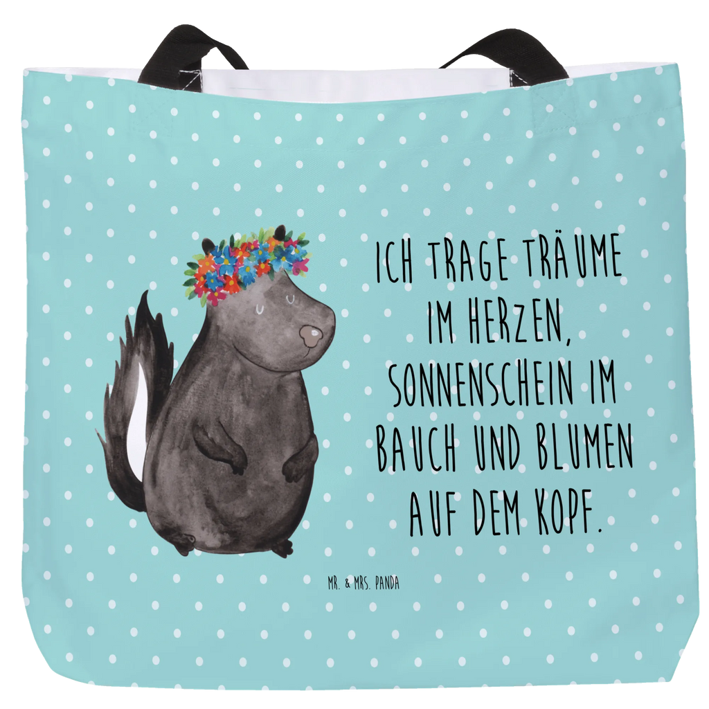 Shopper Stinktier Mädchen Beutel, Einkaufstasche, Tasche, Strandtasche, Einkaufsbeutel, Shopper, Schultasche, Freizeittasche, Tragebeutel, Schulbeutel, Alltagstasche, Stinktier, Skunk, Wildtier, Raubtier, Stinker, Stinki, Yoga, Namaste, Lebe, Liebe, Lache