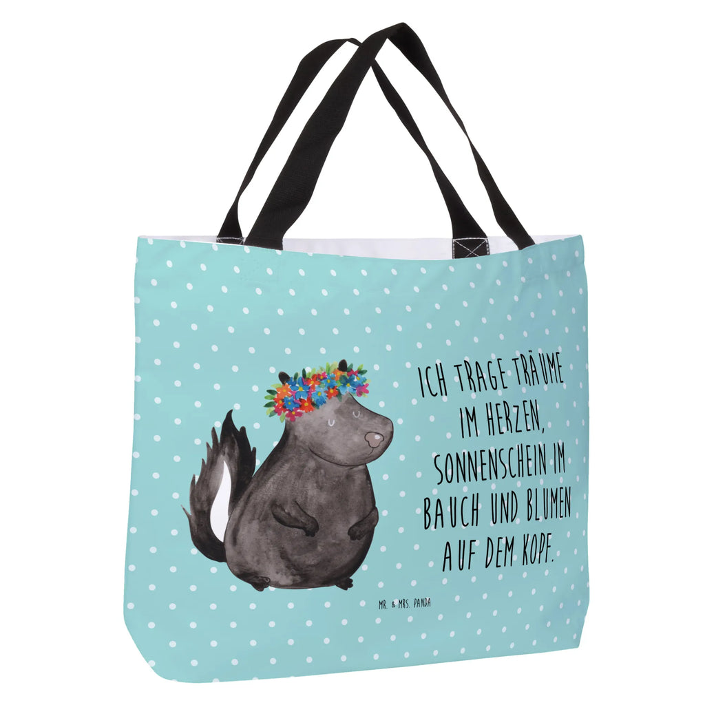 Shopper Stinktier Mädchen Beutel, Einkaufstasche, Tasche, Strandtasche, Einkaufsbeutel, Shopper, Schultasche, Freizeittasche, Tragebeutel, Schulbeutel, Alltagstasche, Stinktier, Skunk, Wildtier, Raubtier, Stinker, Stinki, Yoga, Namaste, Lebe, Liebe, Lache