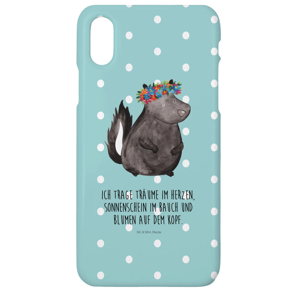 Handyhülle Stinktier Mädchen Handyhülle, Handycover, Cover, Handy, Hülle, Iphone 10, Iphone X, Stinktier, Skunk, Wildtier, Raubtier, Stinker, Stinki, Yoga, Namaste