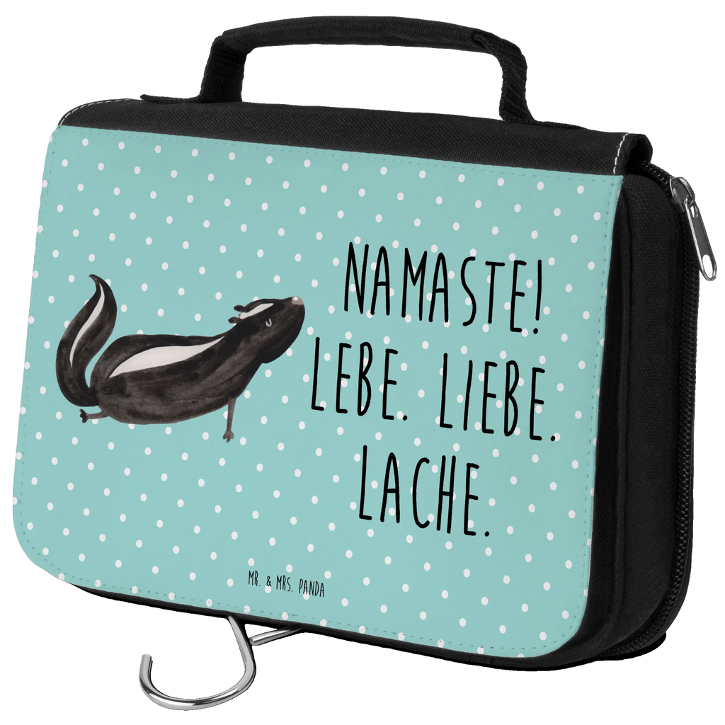 Kulturbeutel Stinktier Yoga Kulturbeutel, Zum Aufhängen, Waschtasche, Kosmetiktasche, Damen, Herren, Aufbewahrungstasche, Schminktasche, Kosmetikbeutel, Organizer, Kulturtasche, Schminkutensil, Stinktier, Skunk, Wildtier, Raubtier, Stinker, Stinki, Yoga, Namaste, Lebe, Liebe, Lache