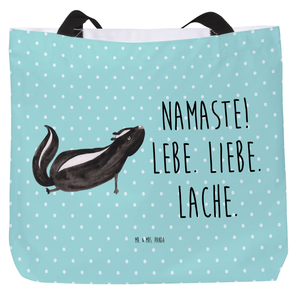 Shopper Stinktier Yoga Beutel, Einkaufstasche, Tasche, Strandtasche, Einkaufsbeutel, Shopper, Schultasche, Freizeittasche, Tragebeutel, Schulbeutel, Alltagstasche, Stinktier, Skunk, Wildtier, Raubtier, Stinker, Stinki, Yoga, Namaste, Lebe, Liebe, Lache