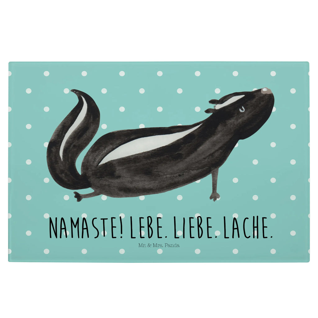 Glasschneidebrett Stinktier Yoga Glasschneidebrett, Schneidebrett, Stinktier, Skunk, Wildtier, Raubtier, Stinker, Stinki, Yoga, Namaste, Lebe, Liebe, Lache