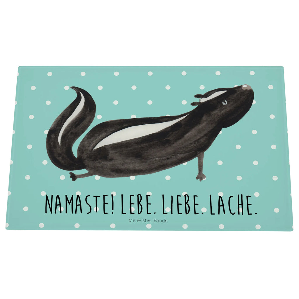 Glasschneidebrett Stinktier Yoga Glasschneidebrett, Schneidebrett, Stinktier, Skunk, Wildtier, Raubtier, Stinker, Stinki, Yoga, Namaste, Lebe, Liebe, Lache