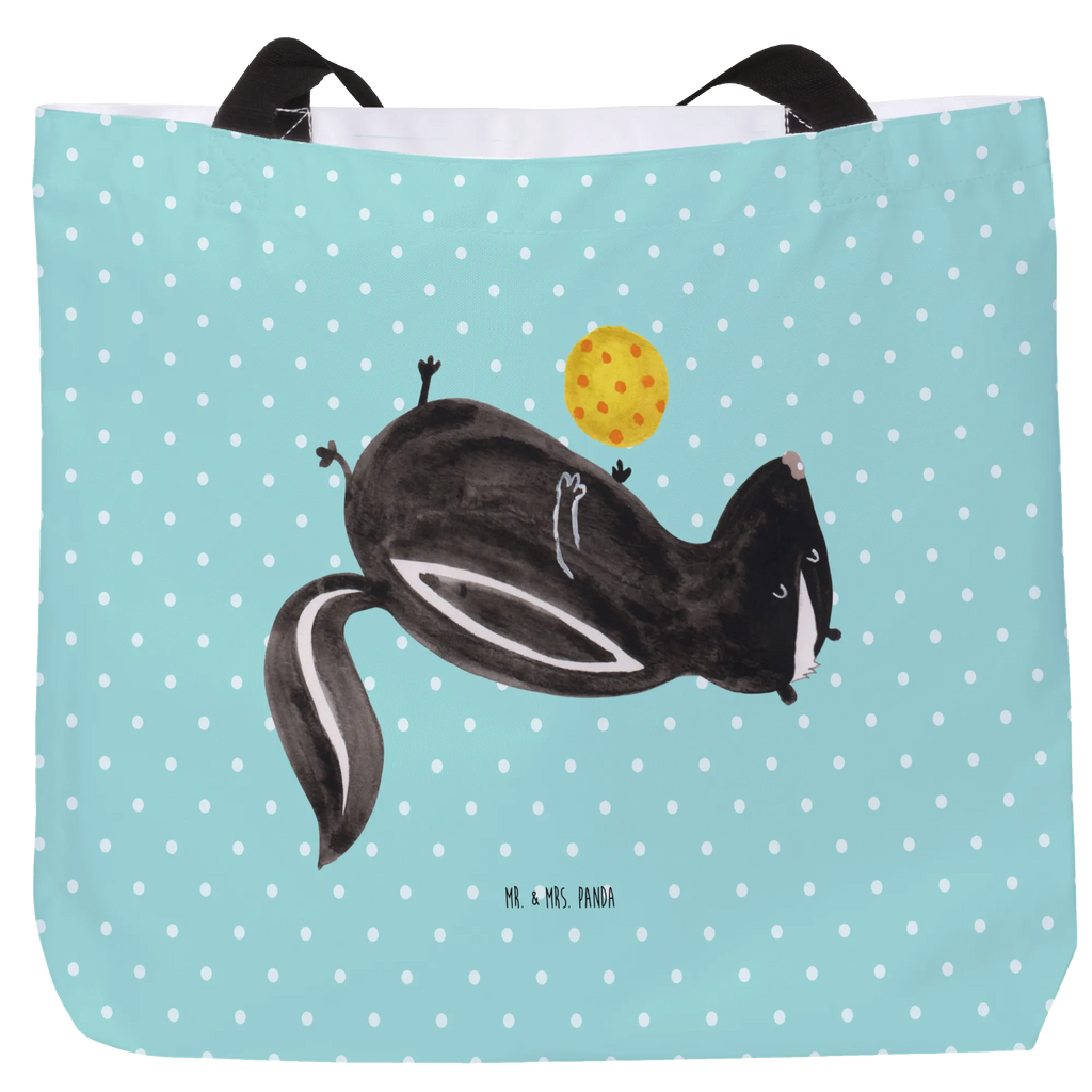 Shopper Stinktier Ball Beutel, Einkaufstasche, Tasche, Strandtasche, Einkaufsbeutel, Shopper, Schultasche, Freizeittasche, Tragebeutel, Schulbeutel, Alltagstasche, Stinktier, Skunk, Wildtier, Raubtier, Stinker, Stinki, verspielt, Weisheit