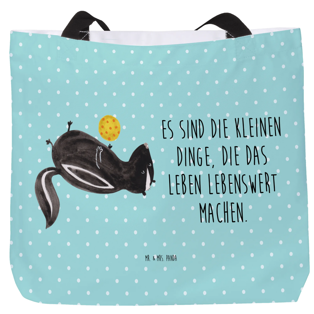 Shopper Stinktier Ball Beutel, Einkaufstasche, Tasche, Strandtasche, Einkaufsbeutel, Shopper, Schultasche, Freizeittasche, Tragebeutel, Schulbeutel, Alltagstasche, Stinktier, Skunk, Wildtier, Raubtier, Stinker, Stinki, verspielt, Weisheit