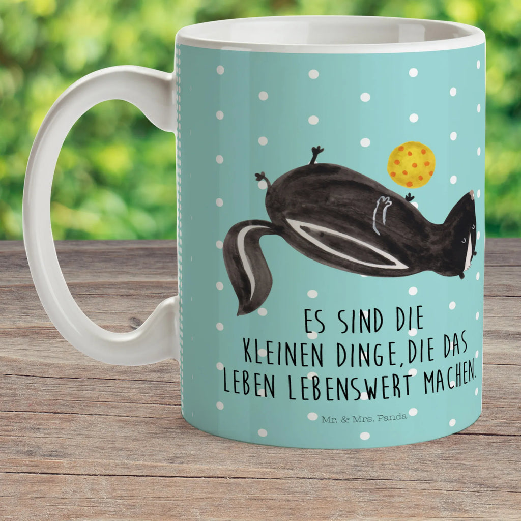 Kindertasse Stinktier Ball Kindertasse, Kinder Tasse, Kunststoff Tasse, Kindergarten Tasse, Trinkbecher, Camping Becher, Kaffeetasse, Kunststoffbecher, Kindergartenbecher, Outdoorgeschirr, Kunststoffgeschirr, Reisebecher, Reisetasse, Kinderbecher, Bruchfeste Tasse, Bruchsichere Tasse, Plastik Tasse, Plastiktasse, Stinktier, Skunk, Wildtier, Raubtier, Stinker, Stinki, verspielt, Weisheit