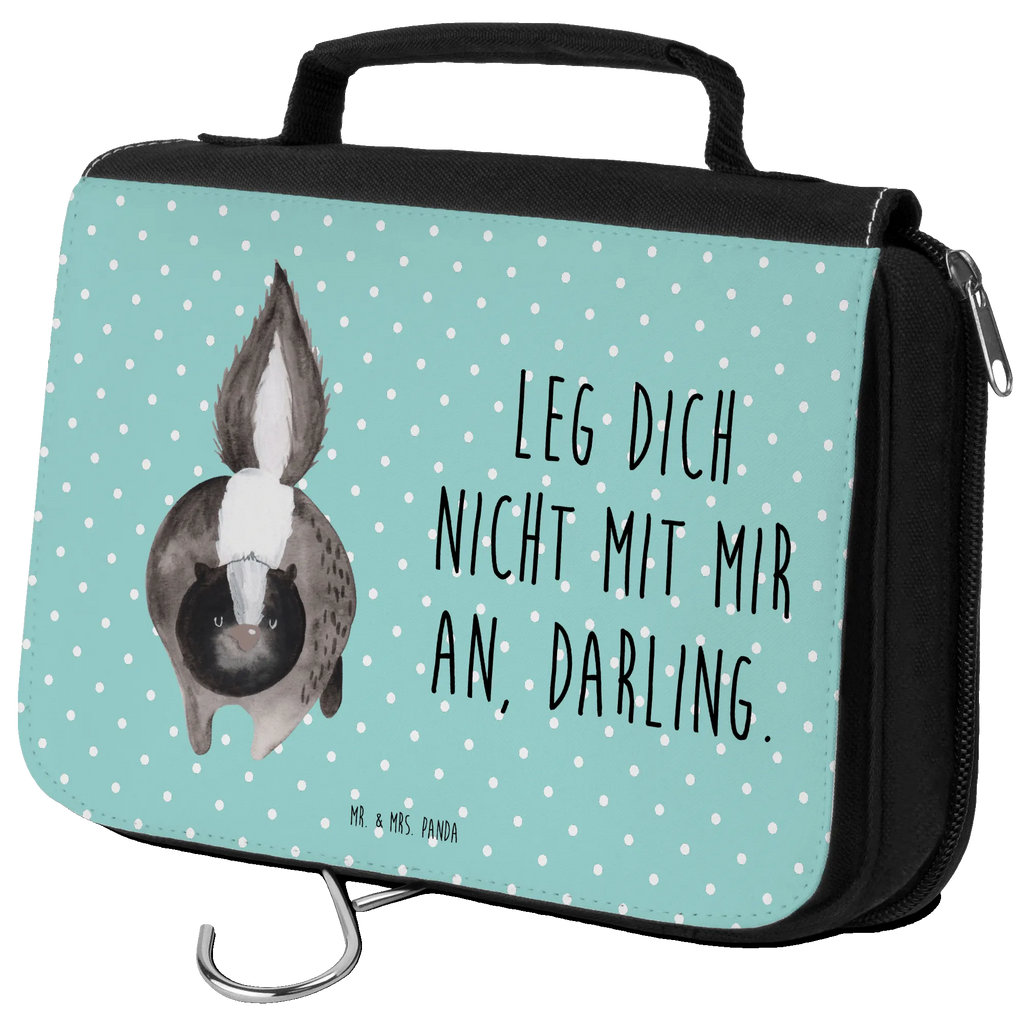 Kulturbeutel Stinktier Angriff Kulturbeutel, Zum Aufhängen, Waschtasche, Kosmetiktasche, Damen, Herren, Aufbewahrungstasche, Schminktasche, Kosmetikbeutel, Organizer, Kulturtasche, Schminkutensil, Stinktier, Skunk, Wildtier, Raubtier, Stinker, Stinki, wütend, Drohung