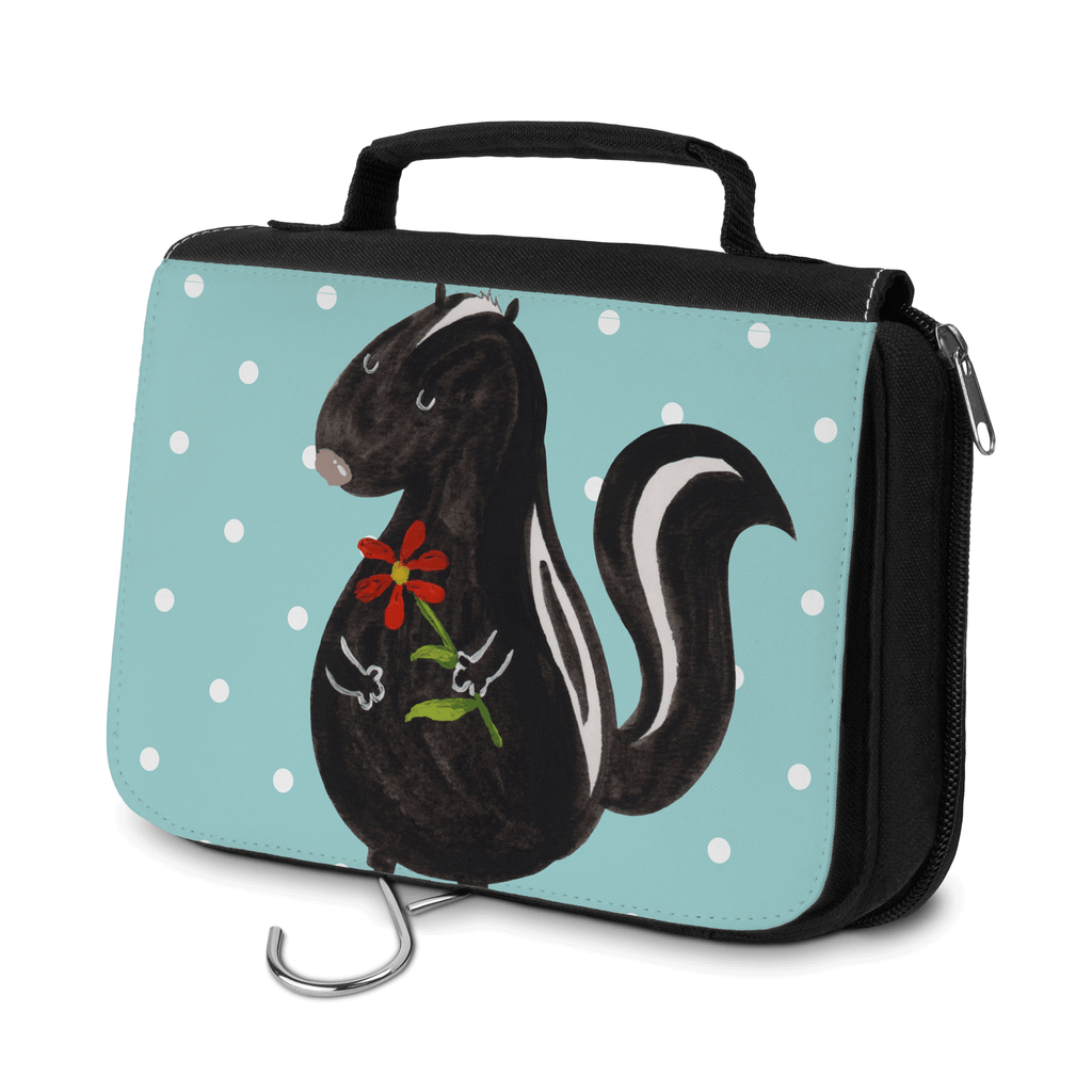 Kulturbeutel Stinktier Blume Kulturbeutel, Zum Aufhängen, Waschtasche, Kosmetiktasche, Damen, Herren, Aufbewahrungstasche, Schminktasche, Kosmetikbeutel, Organizer, Kulturtasche, Schminkutensil, Stinktier, Skunk, Wildtier, Raubtier, Stinker, Stinki, Tagträumer, verträumt, Dreams, Träume