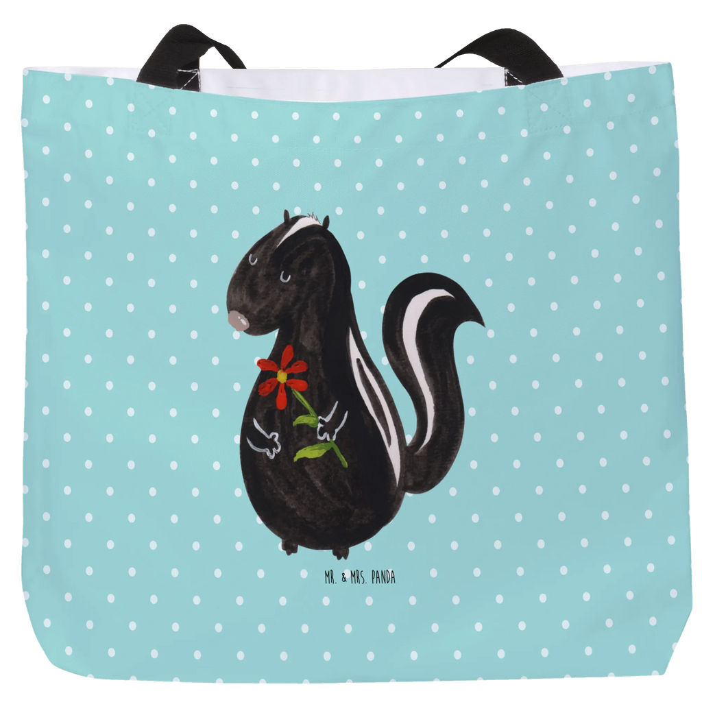 Shopper Stinktier Blume Beutel, Einkaufstasche, Tasche, Strandtasche, Einkaufsbeutel, Shopper, Schultasche, Freizeittasche, Tragebeutel, Schulbeutel, Alltagstasche, Stinktier, Skunk, Wildtier, Raubtier, Stinker, Stinki, Tagträumer, verträumt, Dreams, Träume