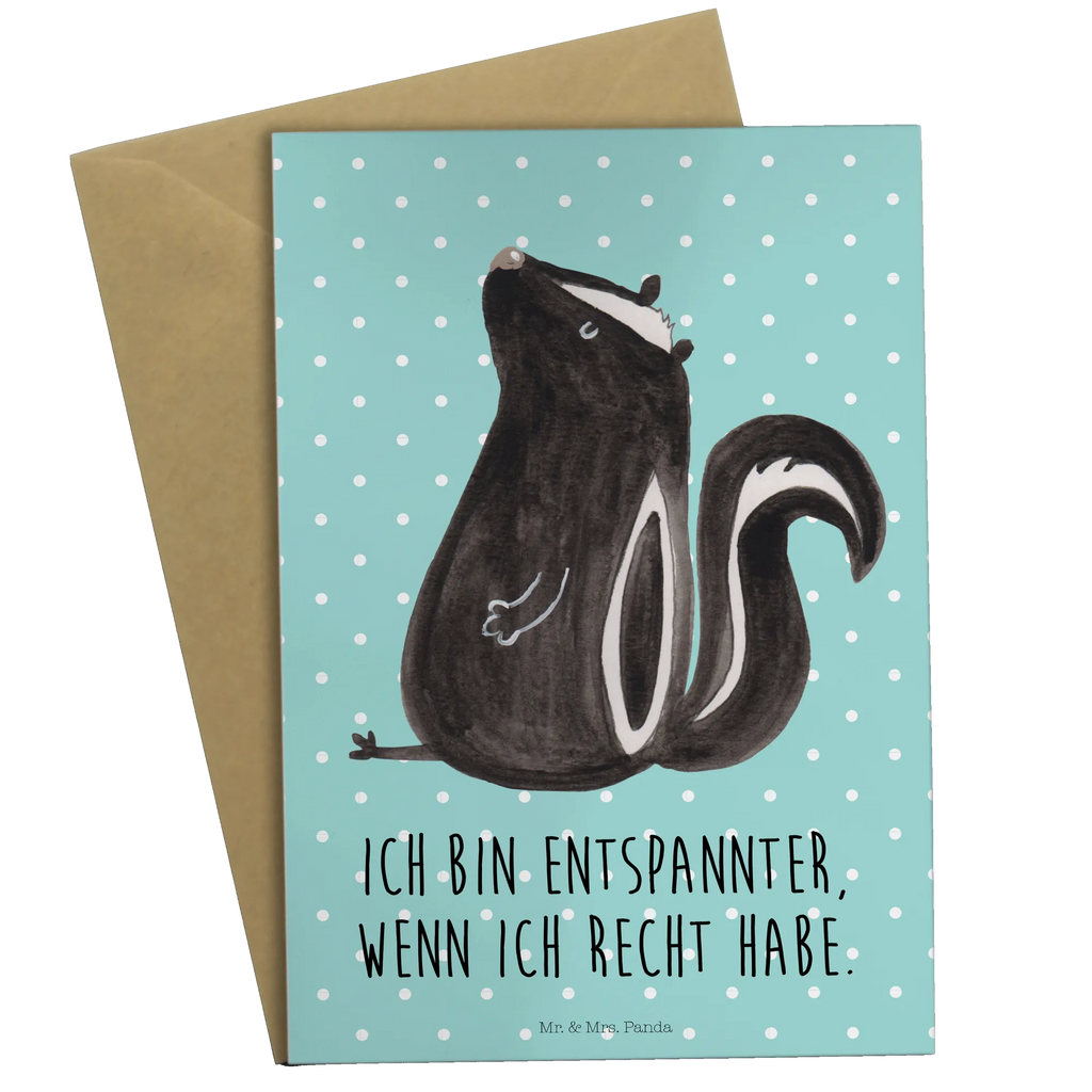 Grußkarte Stinktier Sitzen Grußkarte, Klappkarte, Einladungskarte, Glückwunschkarte, Hochzeitskarte, Geburtstagskarte, Karte, Ansichtskarten, Stinktier, Skunk, Wildtier, Raubtier, Stinker, Stinki, Spruch, Büro, Recht, Besserwisser