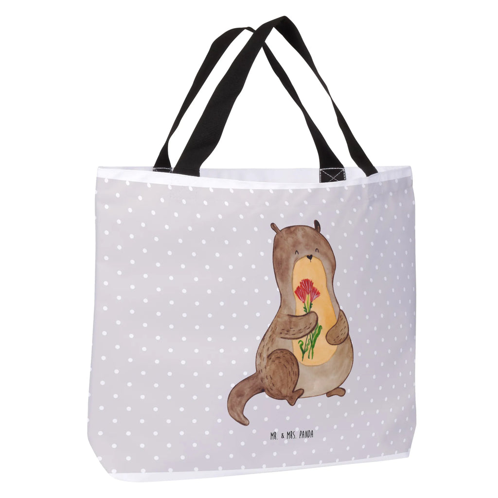 Shopper Otter Blumenstrauß Beutel, Einkaufstasche, Tasche, Strandtasche, Einkaufsbeutel, Shopper, Schultasche, Freizeittasche, Tragebeutel, Schulbeutel, Alltagstasche, Otter, Fischotter, Seeotter, Otter Seeotter See Otter