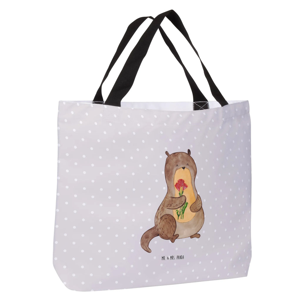 Shopper Otter Blumenstrauß Beutel, Einkaufstasche, Tasche, Strandtasche, Einkaufsbeutel, Shopper, Schultasche, Freizeittasche, Tragebeutel, Schulbeutel, Alltagstasche, Otter, Fischotter, Seeotter, Otter Seeotter See Otter