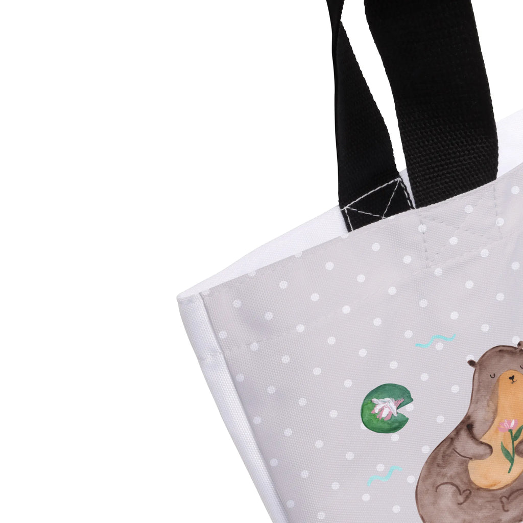 Shopper Otter Seerose Beutel, Einkaufstasche, Tasche, Strandtasche, Einkaufsbeutel, Shopper, Schultasche, Freizeittasche, Tragebeutel, Schulbeutel, Alltagstasche, Otter, Fischotter, Seeotter, Otter Seeotter See Otter