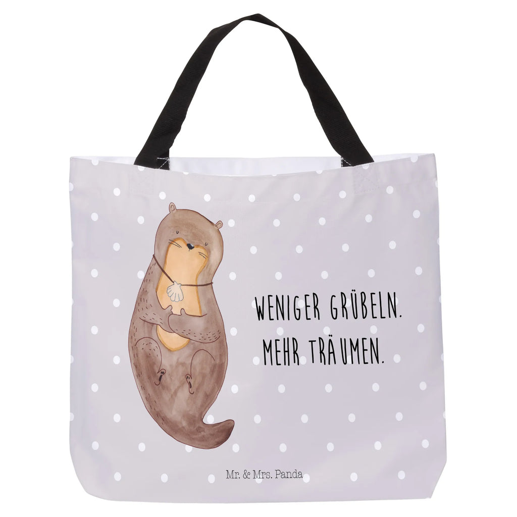 Shopper Otter Muschel Beutel, Einkaufstasche, Tasche, Strandtasche, Einkaufsbeutel, Shopper, Schultasche, Freizeittasche, Tragebeutel, Schulbeutel, Alltagstasche, Otter, Fischotter, Seeotter, Otterliebe, grübeln, träumen, Motivation, Tagträumen, Büro