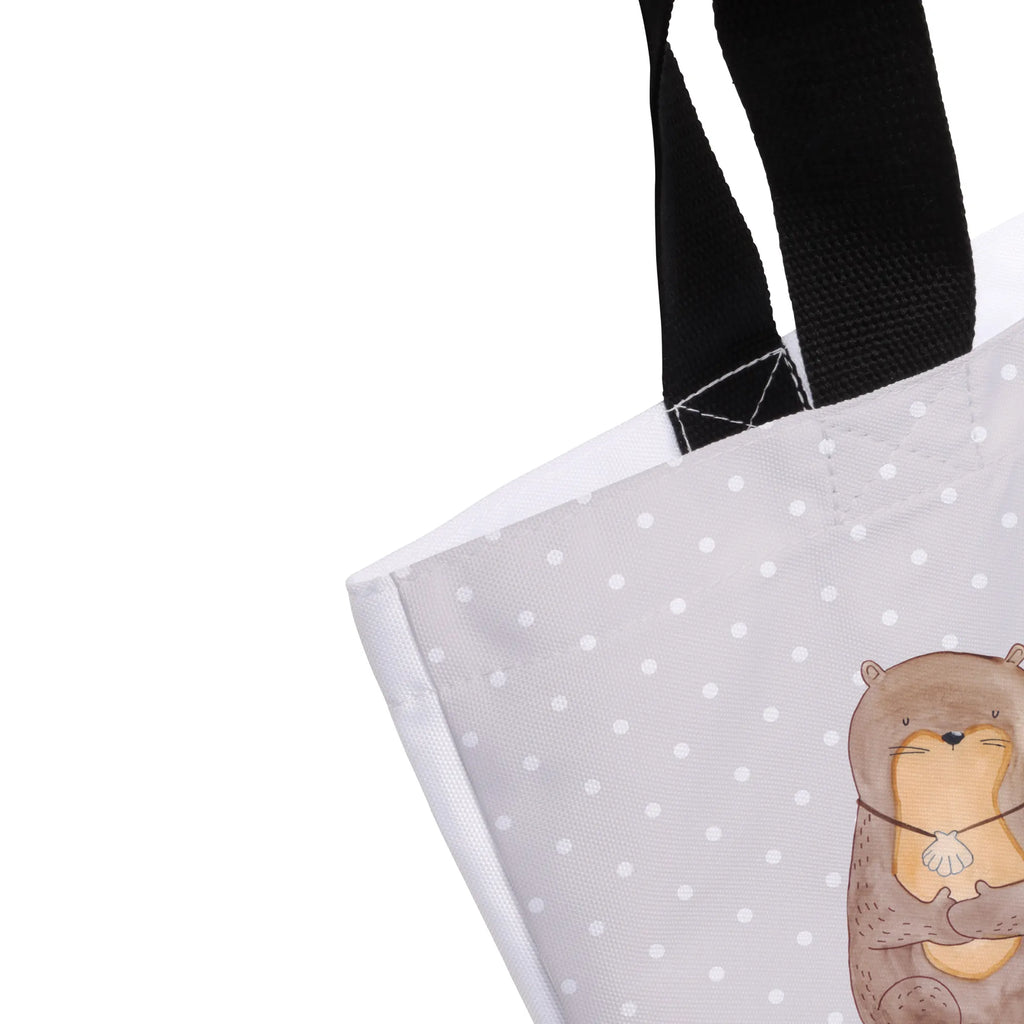 Shopper Otter Muschel Beutel, Einkaufstasche, Tasche, Strandtasche, Einkaufsbeutel, Shopper, Schultasche, Freizeittasche, Tragebeutel, Schulbeutel, Alltagstasche, Otter, Fischotter, Seeotter, Otterliebe, grübeln, träumen, Motivation, Tagträumen, Büro