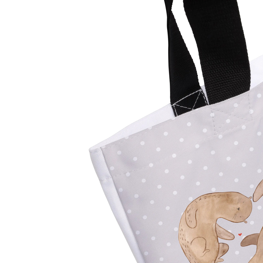 Shopper Otter Herz Beutel, Einkaufstasche, Tasche, Strandtasche, Einkaufsbeutel, Shopper, Schultasche, Freizeittasche, Tragebeutel, Schulbeutel, Alltagstasche, Otter, Fischotter, Seeotter, Liebe, Herz, Liebesbeweis, Liebesgeschenk, Bessere Hälfte, Love you, Jahrestag, Hochzeitstag, Verlobung, gemeinsames Leben