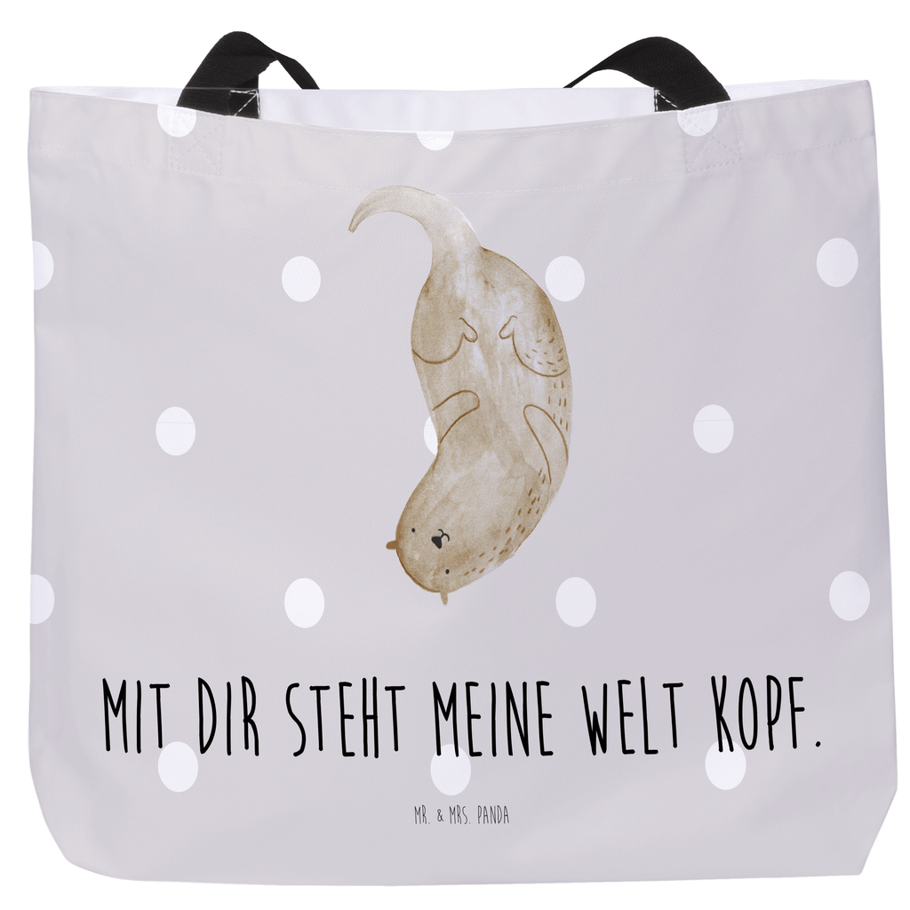 Shopper Otter Kopfüber Beutel, Einkaufstasche, Tasche, Strandtasche, Einkaufsbeutel, Shopper, Schultasche, Freizeittasche, Tragebeutel, Schulbeutel, Alltagstasche, Otter, Fischotter, Seeotter, Otter Seeotter See Otter