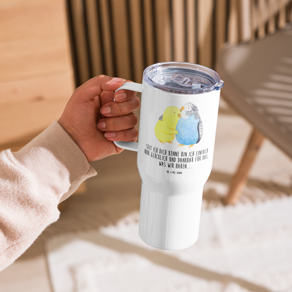 XXL Thermobecher Wellensittich Liebe Thermobecher, XL Thermobecher, Reisebecher, XL Reisetasse, Großer Thermobecher, Autobecher, Jumbo Becher, Liebe, Partner, Freund, Freundin, Ehemann, Ehefrau, Heiraten, Verlobung, Heiratsantrag, Liebesgeschenk, Jahrestag, Hocheitstag, Vögel, Wellensittich, Nähe, Kuscheln, Vertrauen