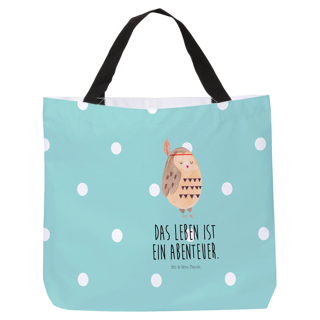 Shopper Eule Federschmuck Beutel, Einkaufstasche, Tasche, Strandtasche, Einkaufsbeutel, Shopper, Schultasche, Freizeittasche, Tragebeutel, Schulbeutel, Alltagstasche, Eule, Eule Deko, Owl, Das Leben ist ein Abenteuer, Reisespruch, Federschmuck, Dekoration