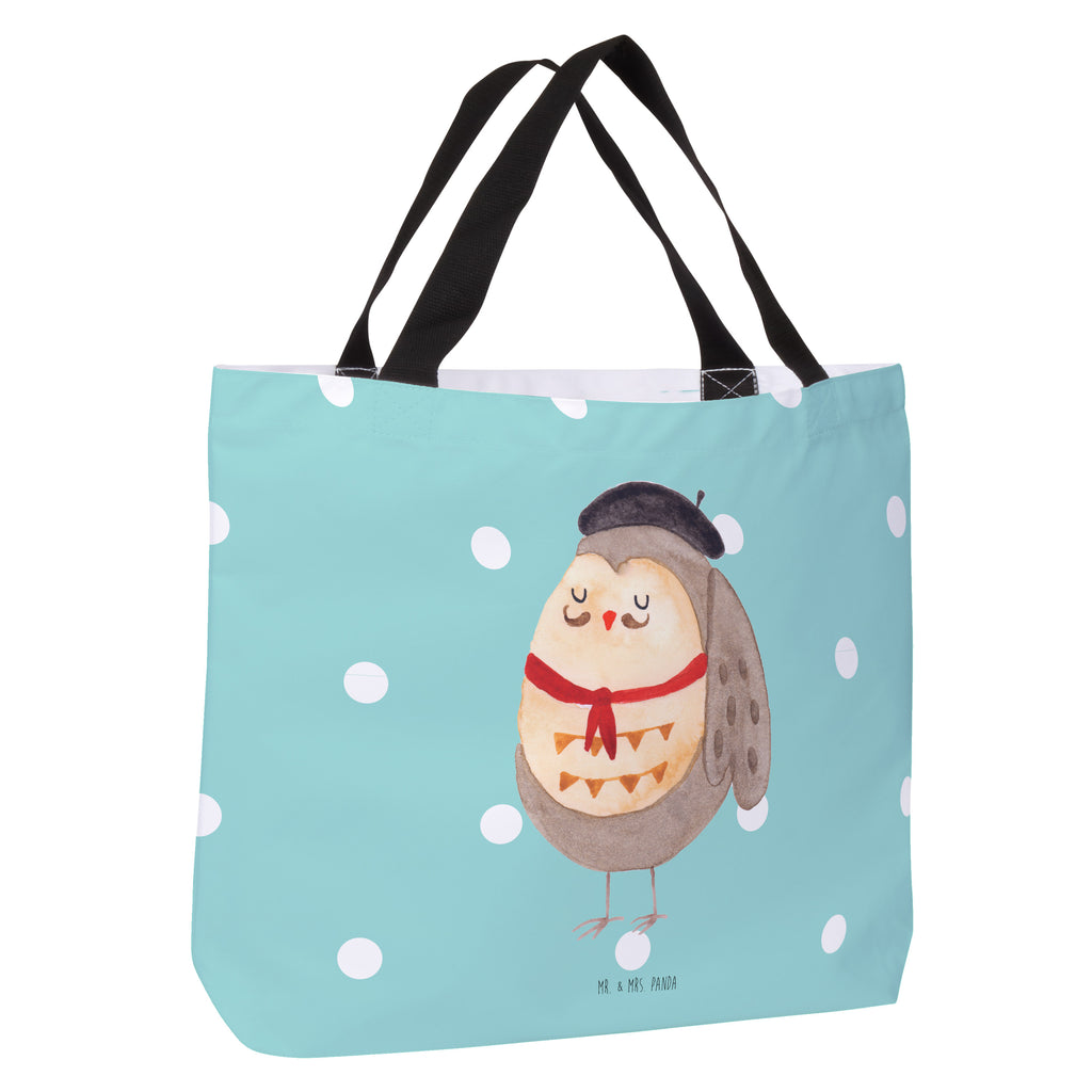 Shopper Eule Frankreich Beutel, Einkaufstasche, Tasche, Strandtasche, Einkaufsbeutel, Shopper, Schultasche, Freizeittasche, Tragebeutel, Schulbeutel, Alltagstasche, Eule, Eulen, Eule Deko, Owl, hibou, La vie est belle, das Leben ist schön, Spruch schön, Spruch Französisch, Frankreich