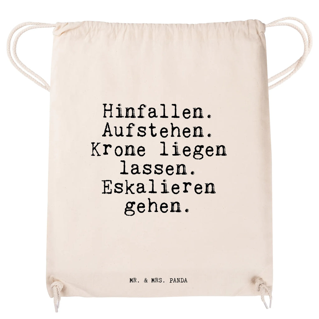 Sportbeutel Hinfallen. Aufstehen. Krone liegen... Sportbeutel, Turnbeutel, Beutel, Sporttasche, Tasche, Stoffbeutel, Sportbeutel Kinder, Gymsack, Beutel Rucksack, Kleine Sporttasche, Sportzubehör, Turnbeutel Baumwolle, Spruch, Sprüche, lustige Sprüche, Weisheiten, Zitate, Spruch Geschenke, Spruch Sprüche Weisheiten Zitate Lustig Weisheit Worte