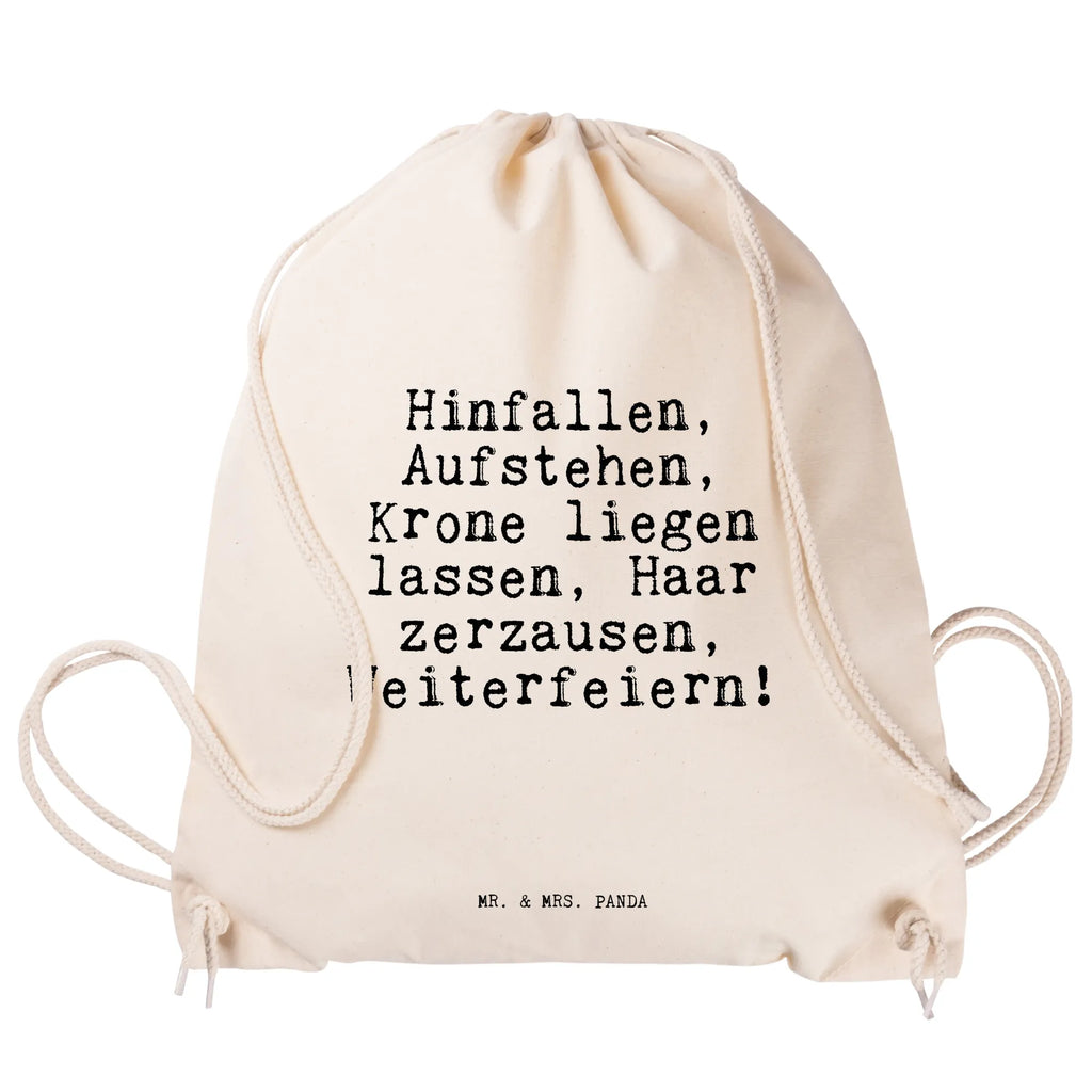 Sportbeutel Hinfallen, Aufstehen, Krone liegen... Sportbeutel, Turnbeutel, Beutel, Sporttasche, Tasche, Stoffbeutel, Sportbeutel Kinder, Gymsack, Beutel Rucksack, Kleine Sporttasche, Sportzubehör, Turnbeutel Baumwolle, Spruch, Sprüche, lustige Sprüche, Weisheiten, Zitate, Spruch Geschenke, Spruch Sprüche Weisheiten Zitate Lustig Weisheit Worte