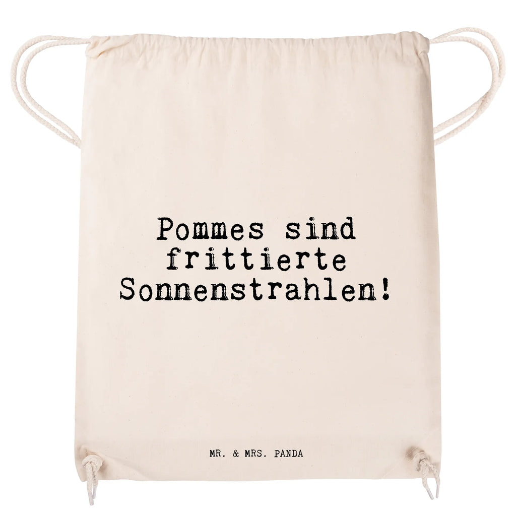 Sportbeutel Pommes sind frittierte Sonnenstrahlen!... Sportbeutel, Turnbeutel, Beutel, Sporttasche, Tasche, Stoffbeutel, Sportbeutel Kinder, Gymsack, Beutel Rucksack, Kleine Sporttasche, Sportzubehör, Turnbeutel Baumwolle, Spruch, Sprüche, lustige Sprüche, Weisheiten, Zitate, Spruch Geschenke, Spruch Sprüche Weisheiten Zitate Lustig Weisheit Worte