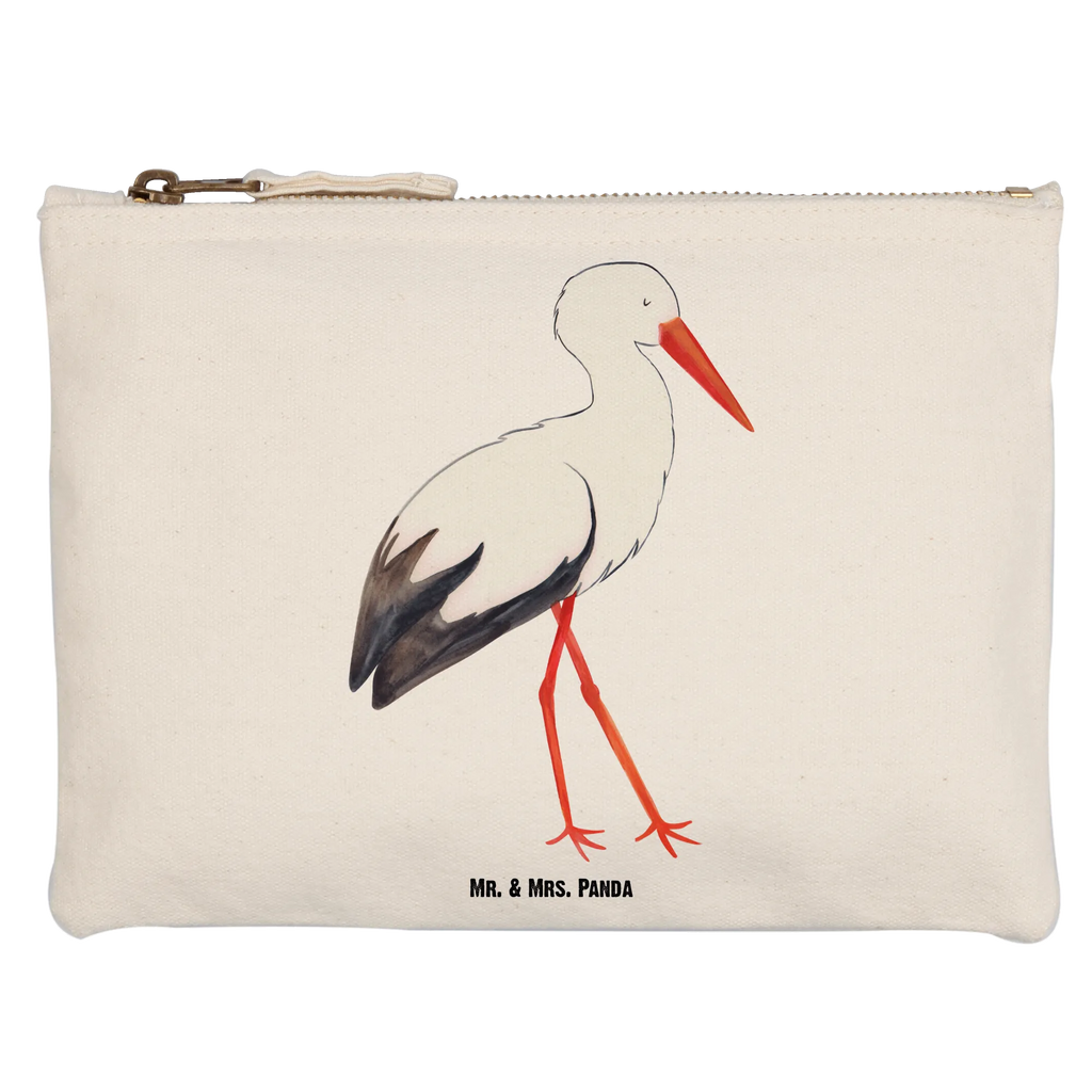 Schminktasche Storch Schminktasche, Kosmetiktasche, Kosmetikbeutel, Stiftemäppchen, Etui, Federmappe, Makeup, XXL, Schminketui, Kosmetiketui, Schlamperetui, Tiermotive, Gute Laune, lustige Sprüche, Tiere, Storch, Störche, Schwangerschaft, Geburt, Mutter, Mütter, Mutter werden, Schwanger, Babybauch, Baby