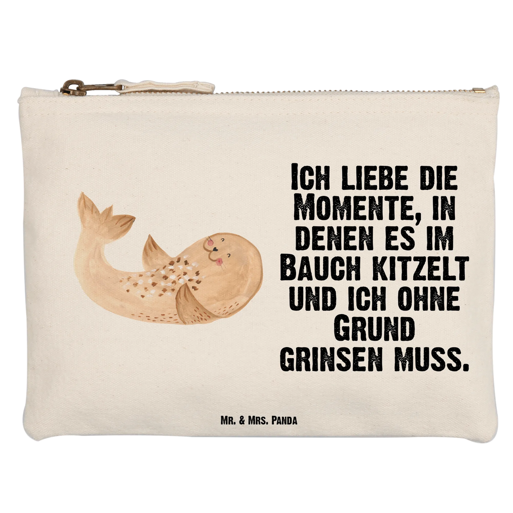 Schminktasche Robbe Liegen Schminktasche, Kosmetiktasche, Kosmetikbeutel, Stiftemäppchen, Etui, Federmappe, Makeup, XXL, Schminketui, Kosmetiketui, Schlamperetui, Tiermotive, Gute Laune, lustige Sprüche, Tiere, Robbe, Robben, Seehund, Strand, Meerestier, Ostsee, Nordsee, Lachen, Freude