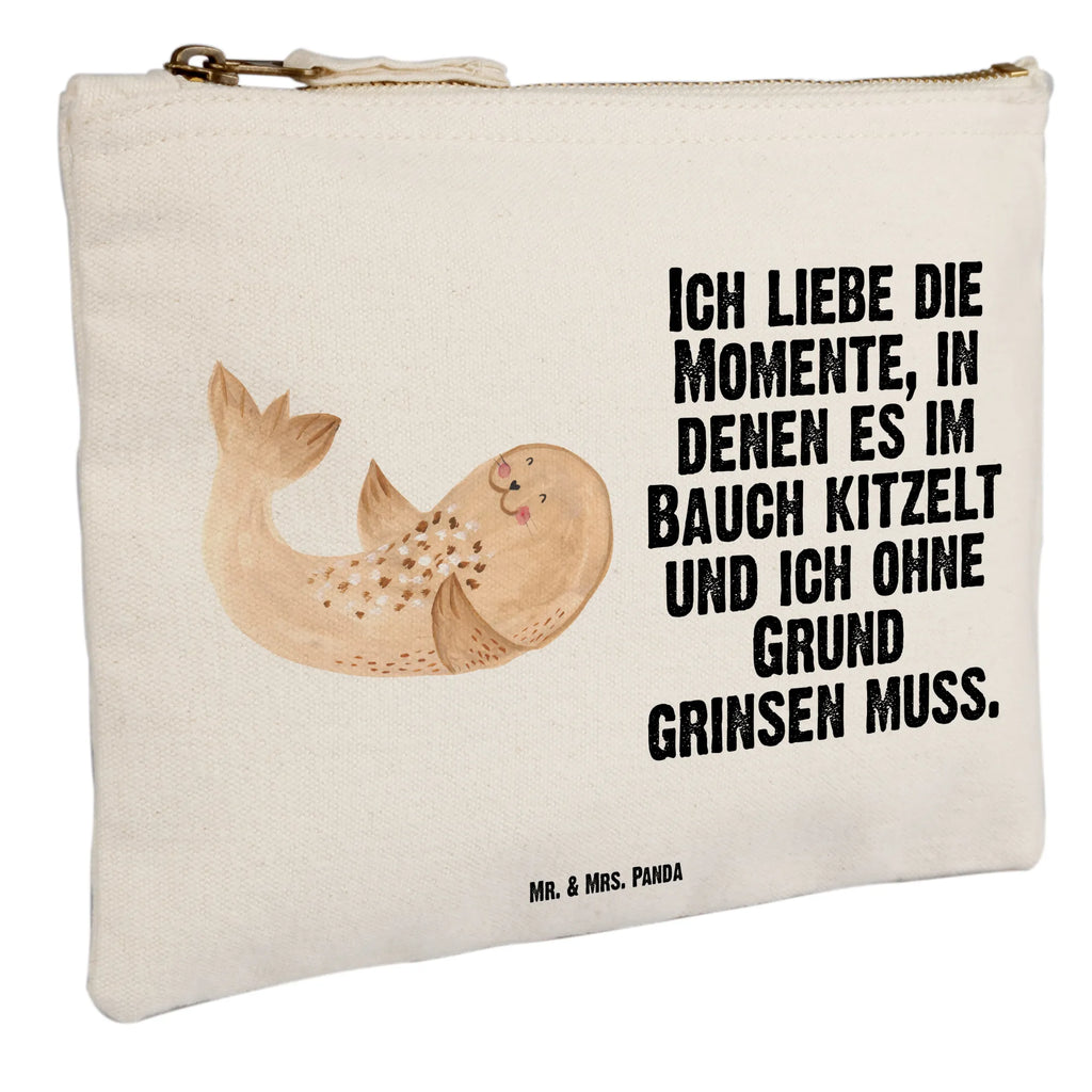 Schminktasche Robbe Liegen Schminktasche, Kosmetiktasche, Kosmetikbeutel, Stiftemäppchen, Etui, Federmappe, Makeup, XXL, Schminketui, Kosmetiketui, Schlamperetui, Tiermotive, Gute Laune, lustige Sprüche, Tiere, Robbe, Robben, Seehund, Strand, Meerestier, Ostsee, Nordsee, Lachen, Freude