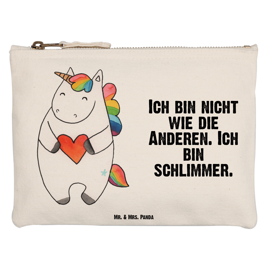 Schminktasche Einhorn Herz Schminktasche, Kosmetiktasche, Kosmetikbeutel, Stiftemäppchen, Etui, Federmappe, Makeup, XXL, Schminketui, Kosmetiketui, Schlamperetui, Einhorn, Einhörner, Einhorn Deko, Pegasus, Unicorn, Herz, schlimm, böse, witzig, lustig, Freundin, anders, bunt