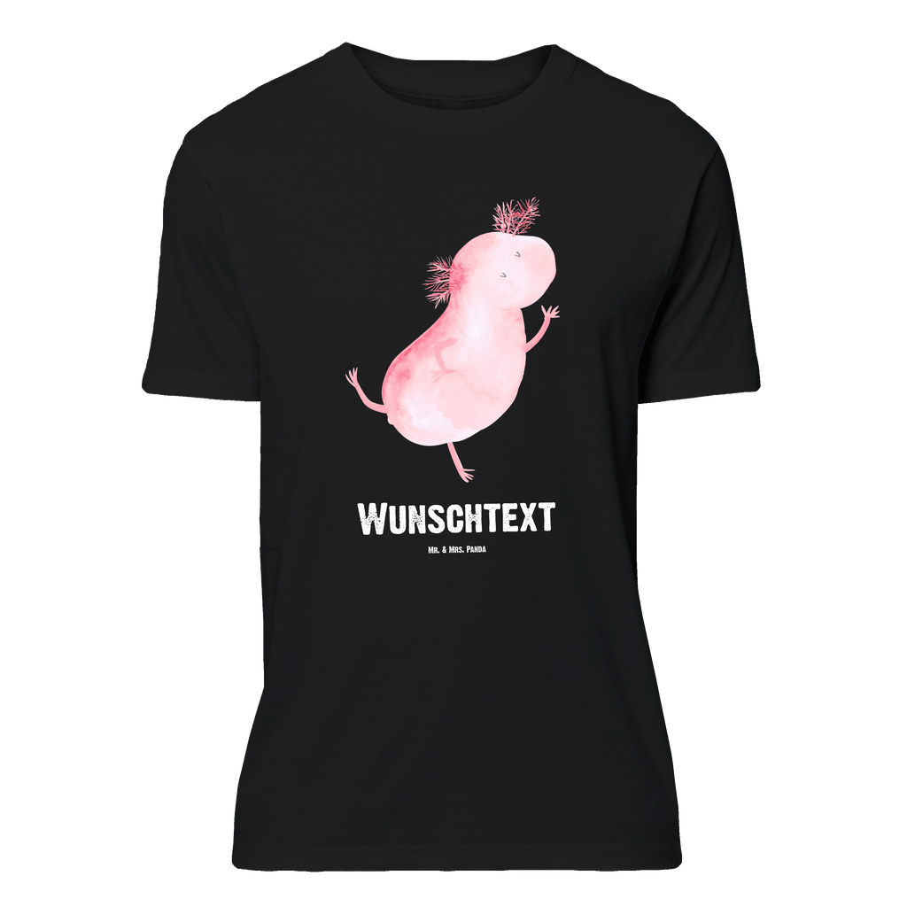 Personalisiertes T-Shirt Axolotl Tanzen T-Shirt Personalisiert, T-Shirt mit Namen, T-Shirt mit Aufruck, Männer, Frauen, Wunschtext, Bedrucken, Axolotl, Molch, Axolot, Schwanzlurch, Lurch, Lurche, Dachschaden, Sterne, verrückt, Freundin, beste Freundin