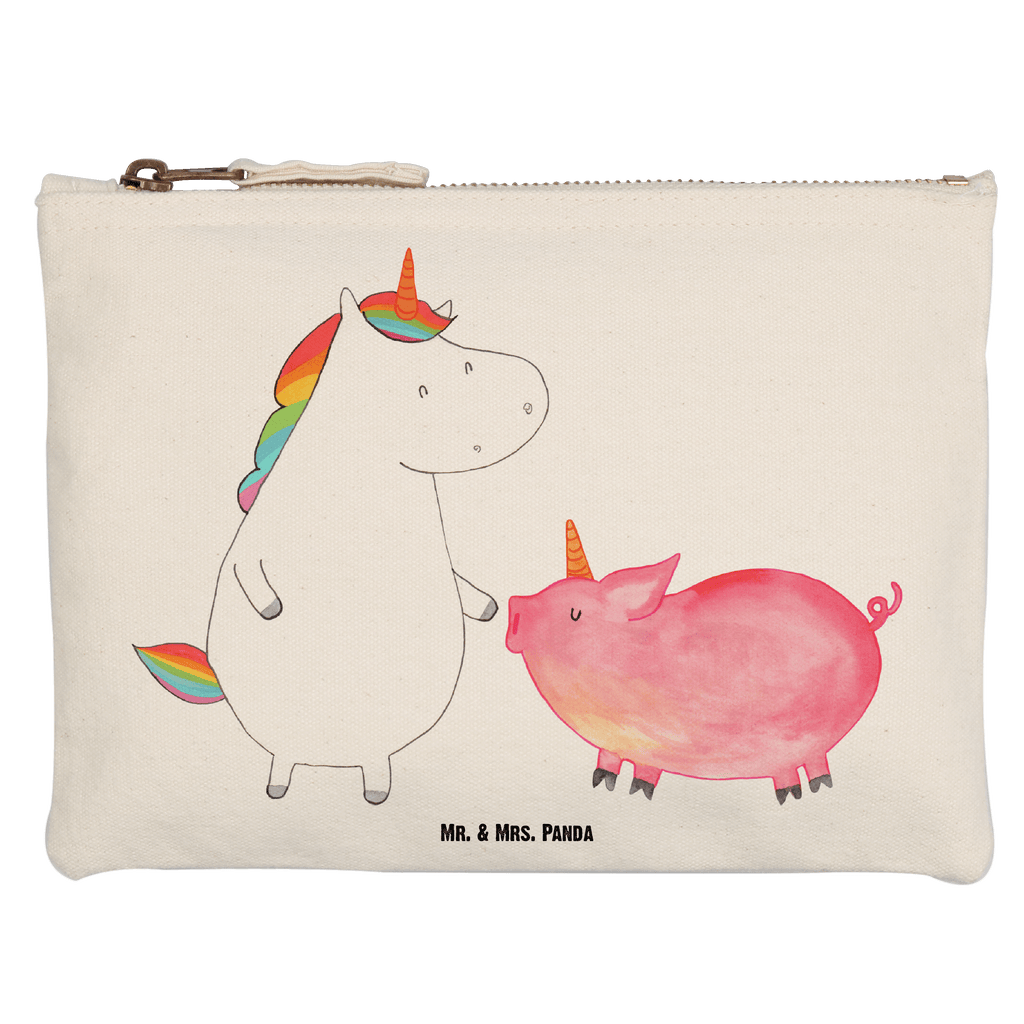 Schminktasche Einhorn Schwein Schminktasche, Kosmetiktasche, Kosmetikbeutel, Stiftemäppchen, Etui, Federmappe, Makeup, XXL, Schminketui, Kosmetiketui, Schlamperetui, Einhorn, Einhörner, Einhorn Deko, Pegasus, Unicorn, Freundschaft, Schweinhorn, Schwein, Freundin, Schweinchen