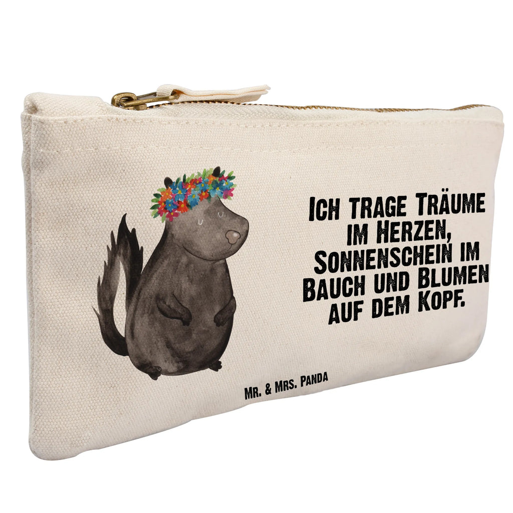 Schminktasche Stinktier Mädchen Schminktasche, Kosmetiktasche, Kosmetikbeutel, Stiftemäppchen, Etui, Federmappe, Makeup, XXL, Schminketui, Kosmetiketui, Schlamperetui, Stinktier, Skunk, Wildtier, Raubtier, Stinker, Stinki, Yoga, Namaste