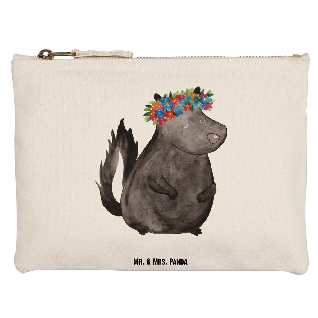 Schminktasche Stinktier Mädchen Schminktasche, Kosmetiktasche, Kosmetikbeutel, Stiftemäppchen, Etui, Federmappe, Makeup, XXL, Schminketui, Kosmetiketui, Schlamperetui, Stinktier, Skunk, Wildtier, Raubtier, Stinker, Stinki, Yoga, Namaste, Lebe, Liebe, Lache