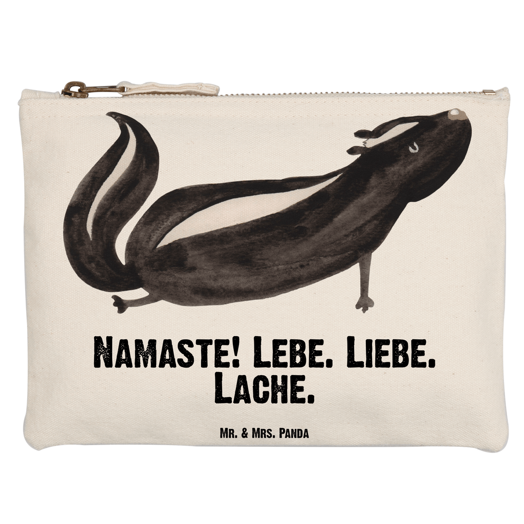 Schminktasche Stinktier Yoga Schminktasche, Kosmetiktasche, Kosmetikbeutel, Stiftemäppchen, Etui, Federmappe, Makeup, XXL, Schminketui, Kosmetiketui, Schlamperetui, Stinktier, Skunk, Wildtier, Raubtier, Stinker, Stinki, Yoga, Namaste, Lebe, Liebe, Lache