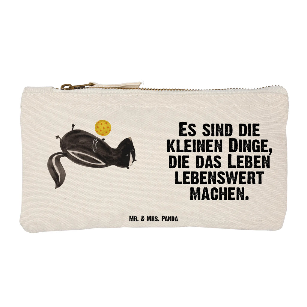 Schminktasche Stinktier Ball Schminktasche, Kosmetiktasche, Kosmetikbeutel, Stiftemäppchen, Etui, Federmappe, Makeup, XXL, Schminketui, Kosmetiketui, Schlamperetui, Stinktier, Skunk, Wildtier, Raubtier, Stinker, Stinki, verspielt, Weisheit