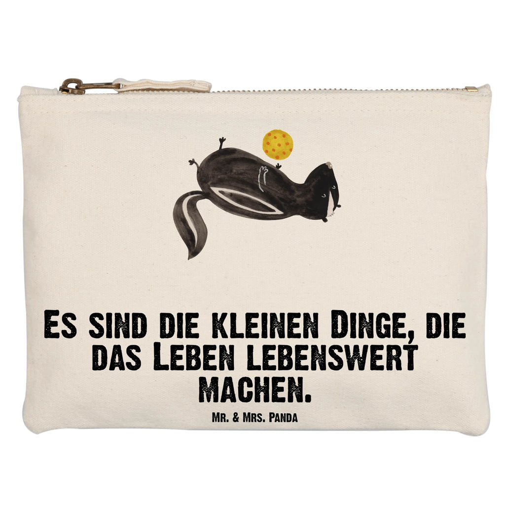 Schminktasche Stinktier Ball Schminktasche, Kosmetiktasche, Kosmetikbeutel, Stiftemäppchen, Etui, Federmappe, Makeup, XXL, Schminketui, Kosmetiketui, Schlamperetui, Stinktier, Skunk, Wildtier, Raubtier, Stinker, Stinki, verspielt, Weisheit