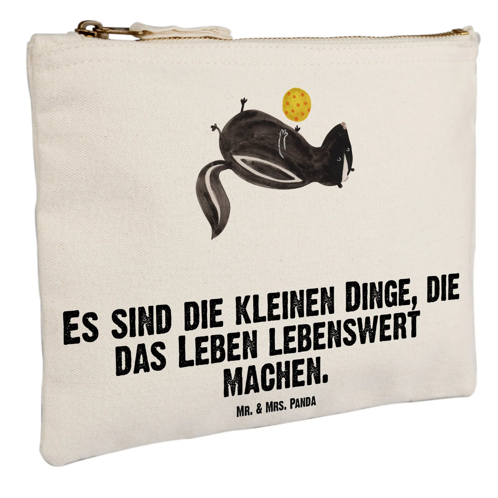 Schminktasche Stinktier Ball Schminktasche, Kosmetiktasche, Kosmetikbeutel, Stiftemäppchen, Etui, Federmappe, Makeup, XXL, Schminketui, Kosmetiketui, Schlamperetui, Stinktier, Skunk, Wildtier, Raubtier, Stinker, Stinki, verspielt, Weisheit