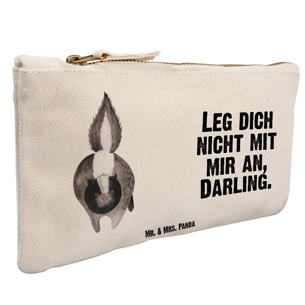 Schminktasche Stinktier Angriff Schminktasche, Kosmetiktasche, Kosmetikbeutel, Stiftemäppchen, Etui, Federmappe, Makeup, XXL, Schminketui, Kosmetiketui, Schlamperetui, Stinktier, Skunk, Wildtier, Raubtier, Stinker, Stinki, wütend, Drohung