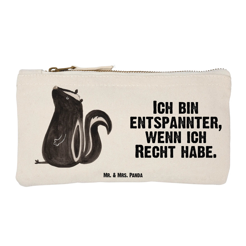 Schminktasche Stinktier Sitzen Schminktasche, Kosmetiktasche, Kosmetikbeutel, Stiftemäppchen, Etui, Federmappe, Makeup, XXL, Schminketui, Kosmetiketui, Schlamperetui, Stinktier, Skunk, Wildtier, Raubtier, Stinker, Stinki, Spruch, Büro, Recht, Besserwisser