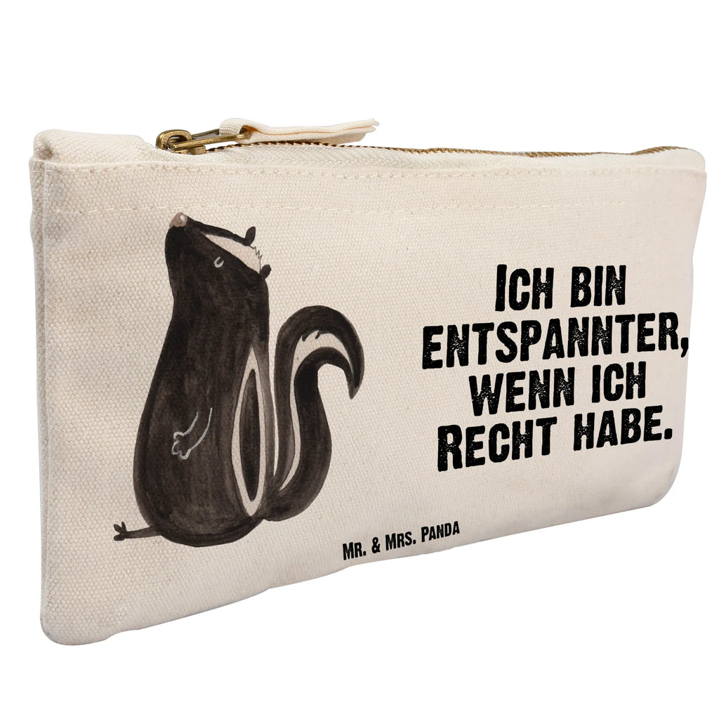 Schminktasche Stinktier Sitzen Schminktasche, Kosmetiktasche, Kosmetikbeutel, Stiftemäppchen, Etui, Federmappe, Makeup, XXL, Schminketui, Kosmetiketui, Schlamperetui, Stinktier, Skunk, Wildtier, Raubtier, Stinker, Stinki, Spruch, Büro, Recht, Besserwisser