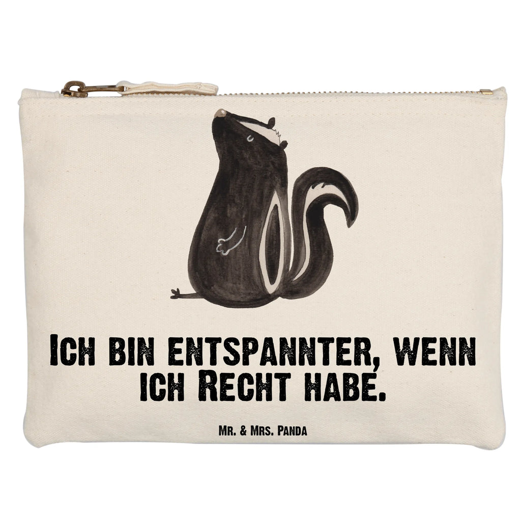 Schminktasche Stinktier Sitzen Schminktasche, Kosmetiktasche, Kosmetikbeutel, Stiftemäppchen, Etui, Federmappe, Makeup, XXL, Schminketui, Kosmetiketui, Schlamperetui, Stinktier, Skunk, Wildtier, Raubtier, Stinker, Stinki, Spruch, Büro, Recht, Besserwisser