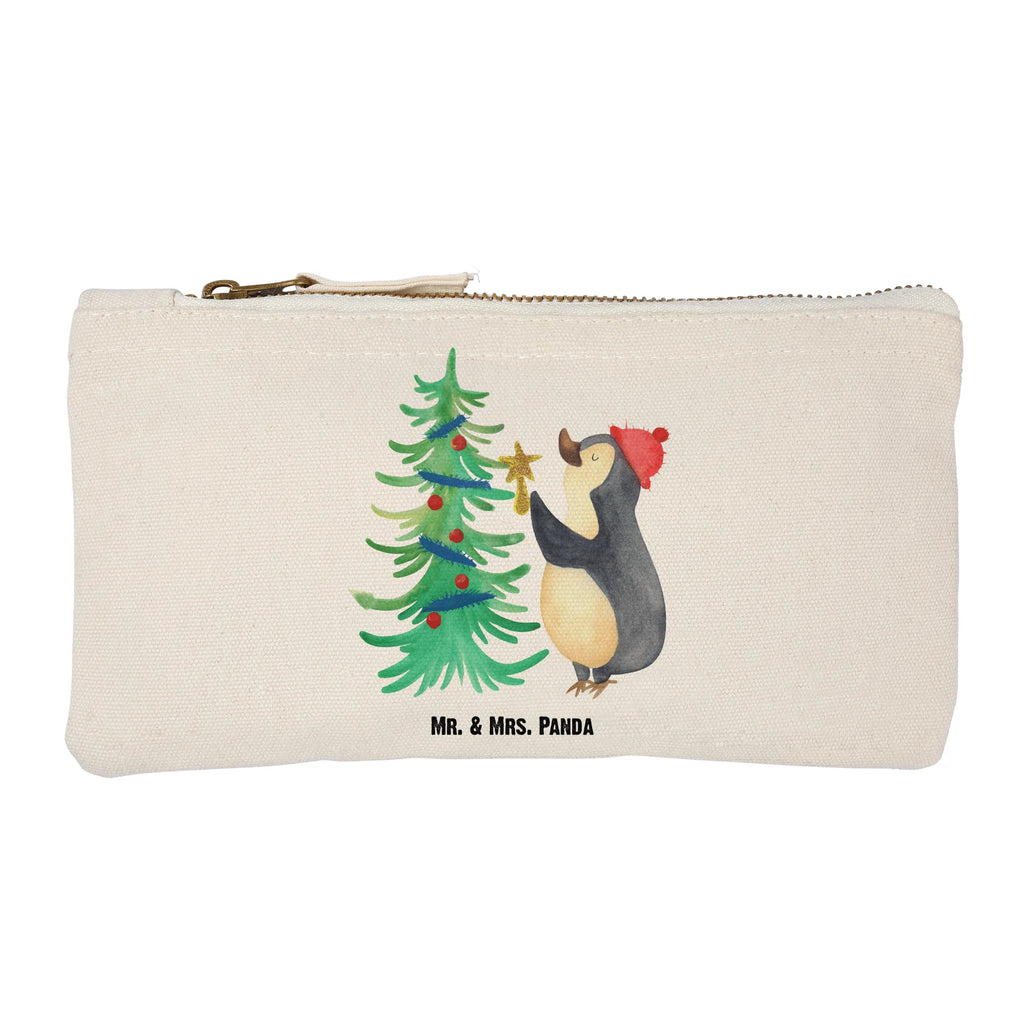 Schminktasche Pinguin Weihnachtsbaum Schminktasche, Kosmetiktasche, Kosmetikbeutel, Stiftemäppchen, Etui, Federmappe, Makeup, XXL, Schminketui, Kosmetiketui, Schlamperetui, Winter, Weihnachten, Weihnachtsdeko, Nikolaus, Advent, Heiligabend, Wintermotiv, Pinguin