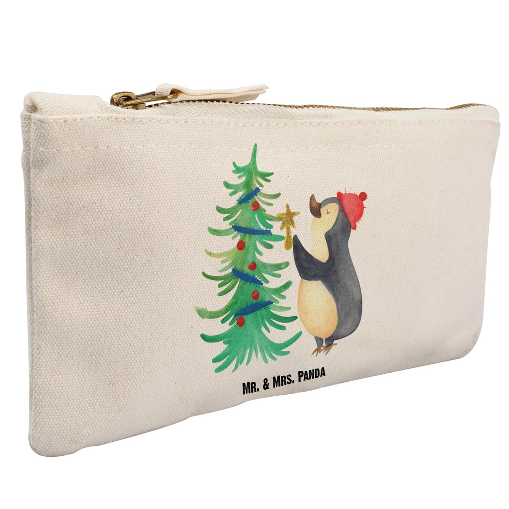 Schminktasche Pinguin Weihnachtsbaum Schminktasche, Kosmetiktasche, Kosmetikbeutel, Stiftemäppchen, Etui, Federmappe, Makeup, XXL, Schminketui, Kosmetiketui, Schlamperetui, Winter, Weihnachten, Weihnachtsdeko, Nikolaus, Advent, Heiligabend, Wintermotiv, Pinguin